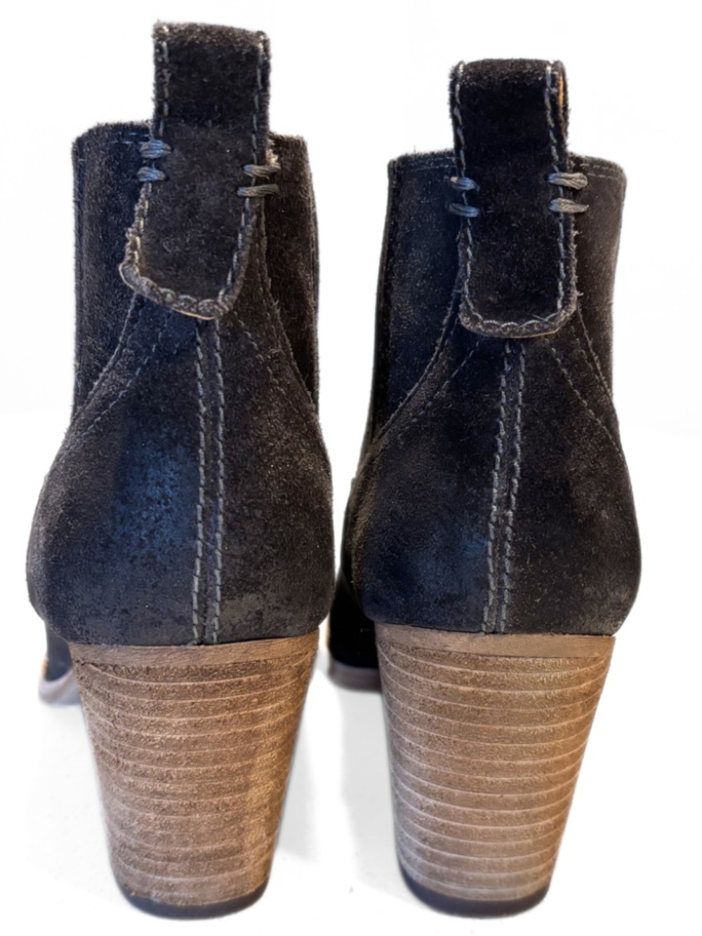 Dolce Vita Jones Suede Western Ankle Booties Block Heel Grey Size 8 - Picture 9 of 12